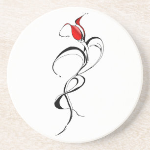 Red Rose Lady Tribal Tattoo Design Getränkeuntersetzer