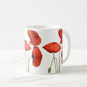 „Red Rose Mug – Elegant Floral Coffee Cup“ Kaffeetasse (VorderseiteRechts)