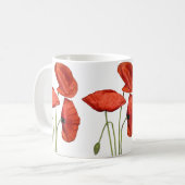 „Red Rose Mug – Elegant Floral Coffee Cup“ Kaffeetasse (Vorderseite Links)