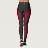 Red rose on black background vintage effect leggings (Rückseite)