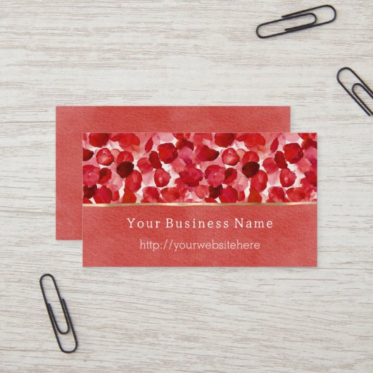 Red Rose Petals Floral Business name website Visitenkarte (Vorderseite/Rückseite Beispiel)
