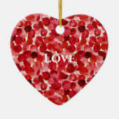 Red Rose Petals Floral Keramik Ornament (Vorne)