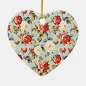 Red Rose Petals Floral Keramik Ornament (Hinten)