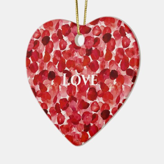 Red Rose Petals Floral Keramik Ornament (Links)