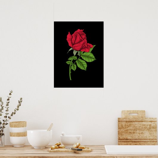 Red Rose Poster (Küche)