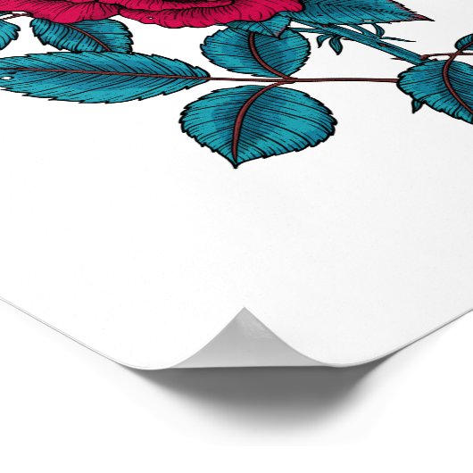 Red Rose Poster (Ecke)