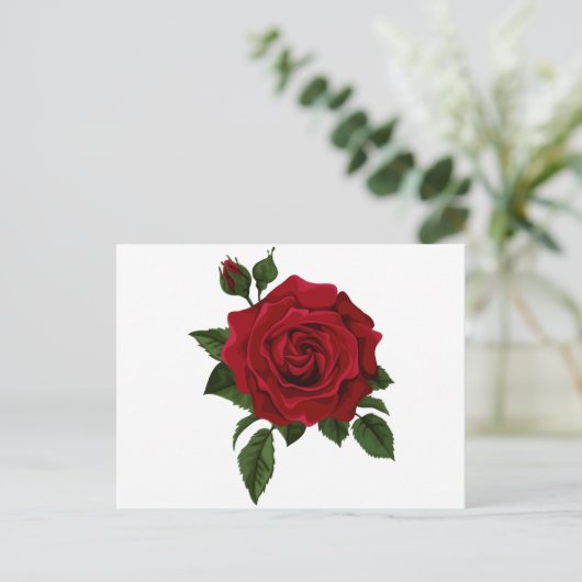 Red Rose Postkarte (Stehend Vorderseite)