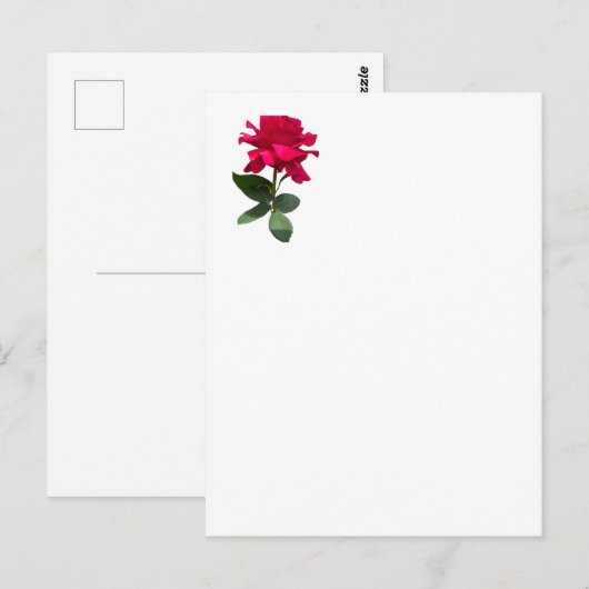 Red Rose Postkarte (Vorne/Hinten)