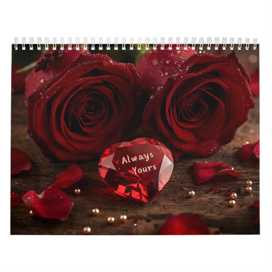 Red Rose Romantic Valentine Couple 2026 Desk Kalender (Titelbild)