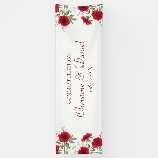 Red Rose Romantic Wedding Banner (Vertikal)
