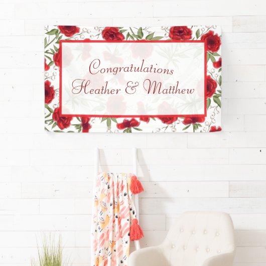 Red Rose Romantic Wedding Banner (Insitu)