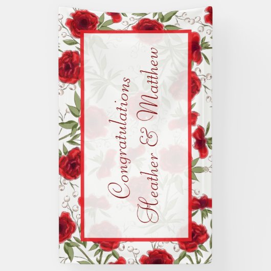 Red Rose Romantic Wedding Banner (Vertikal)