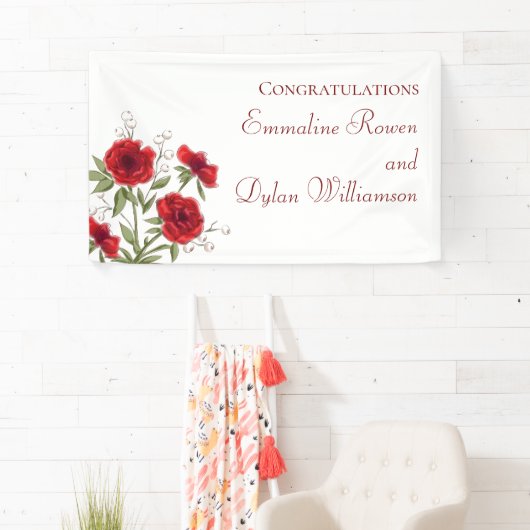 Red Rose Romantic Wedding Banner (Insitu)