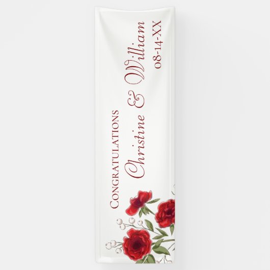 Red Rose Romantic Wedding Banner (Vertikal)