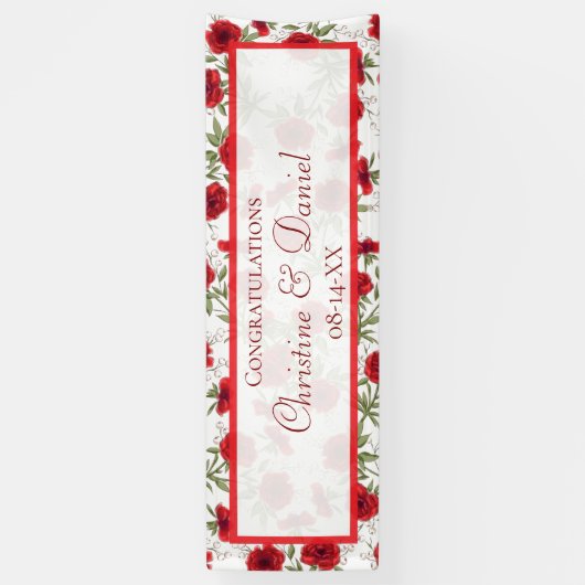 Red Rose Romantic Wedding Banner (Vertikal)