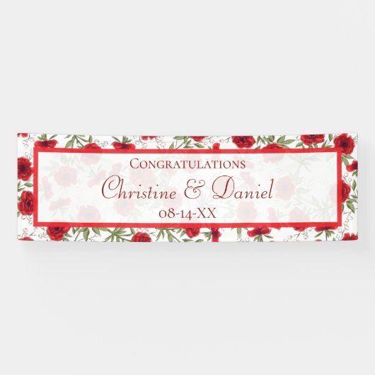 Red Rose Romantic Wedding Banner (Horizontal)