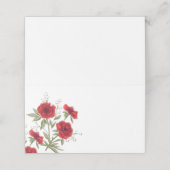 Red Rose Romantic Wedding Platzkarte (Außenseite Aufgefaltet)