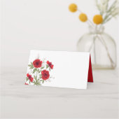 Red Rose Romantic Wedding Platzkarte (Vorderseite)