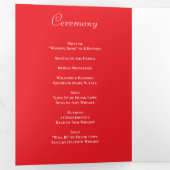 Red Rose Romantic Wedding Programs Dreifach-gefaltete Programmkarte (Innen Erste Seite)