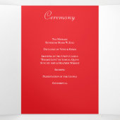 Red Rose Romantic Wedding Programs Dreifach-gefaltete Programmkarte (Innenseite Mitte)