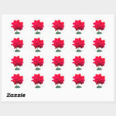 Red Rose Runder Aufkleber (Blatt)