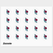 Red Rose Runder Aufkleber (Blatt)