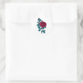 Red Rose Runder Aufkleber (Tasche)