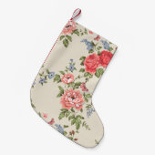 RED ROSE SEAMLESS PATTERN WITH BLUE BELLSpattern,f Kleiner Weihnachtsstrumpf (Vorderansicht (hängend))