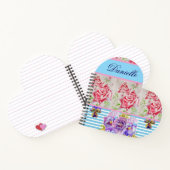 Red Rose Shabby Chic Watercolor Roses Pink Blue Notizblock (Innenseite)