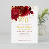 Red Rose Sparkling Butterfly 90th Birthday  Folieneinladung (Stehend vorne)