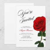 Red Rose Sweet 16 Party  Einladung (Vorne/Hinten)