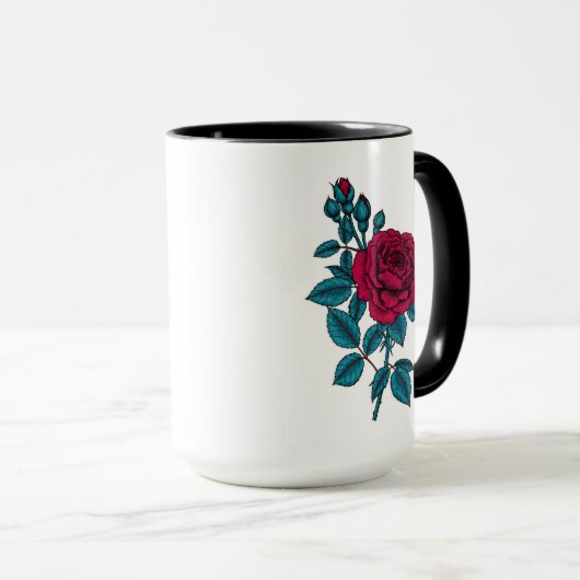 Red Rose Tasse (VorderseiteRechts)