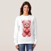 “Red Rose Teddy Bear – Cute Valentine Gift for Her Sweatshirt (Vorne ganz)