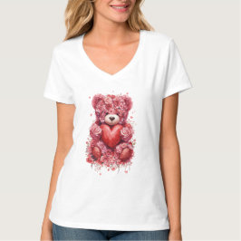 “Red Rose Teddy Bear – Cute Valentine Gift for Her T-Shirt