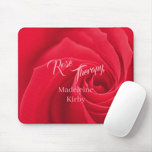 Red Rose Therapy Opaque Personalized Mousepad (Mit Mouse)
