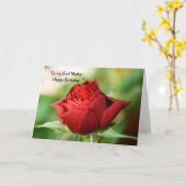 Red Rose To my God Mother Happy Birthday Card Karte (Gelbe Blume)