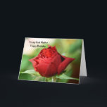 Red Rose To my God Mother Happy Birthday Card Karte<br><div class="desc">A Close up fotograph of a beautiful single red rose</div>
