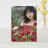 Red Rose Valentine Custom Text I Love You Karte (Gelbe Blume)