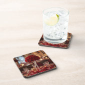 Red Rose Valentine Romantic Aesthetic Coaster Set Getränkeuntersetzer (Rechte Seite)