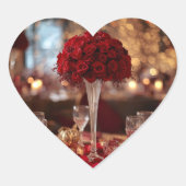 Red Rose Valentine Romantic Aesthetic Love St Herz-Aufkleber (Vorderseite)