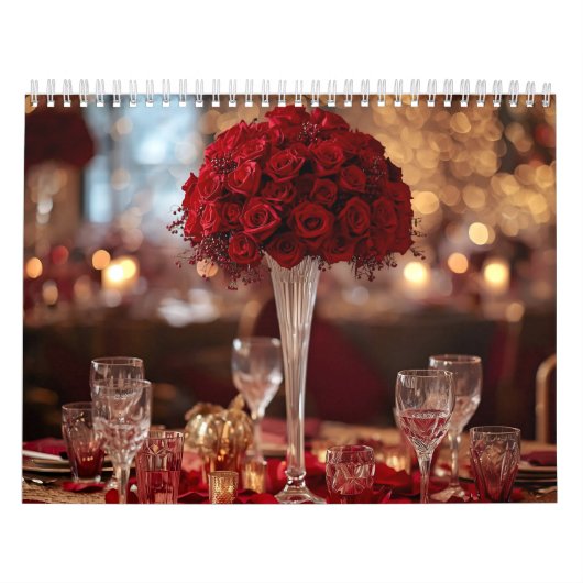Red Rose Valentine Romantic Wall Desk Kalender (Titelbild)