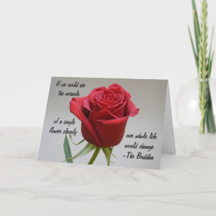 Red Rose Valentine-with Buddha quote Feiertagskarte