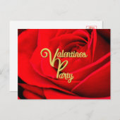 Red Rose Valentines Party Postcard Postkarte (Vorne/Hinten)