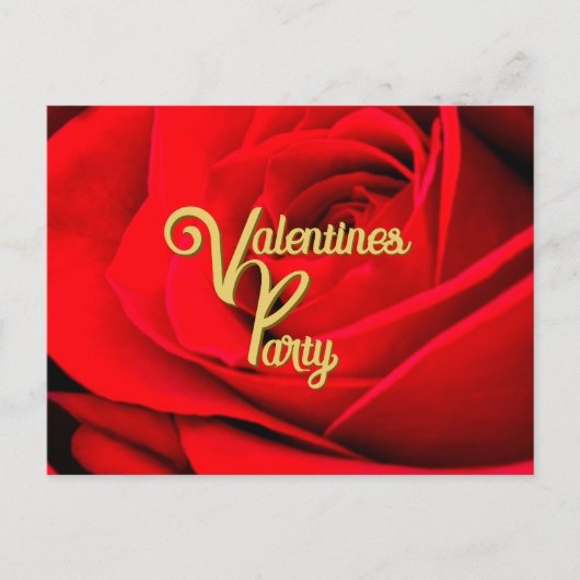 Red Rose Valentines Party Postcard Postkarte (Vorderseite)