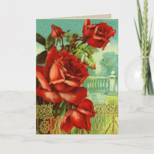 Red Rose Vintage Valentine Feiertagskarte