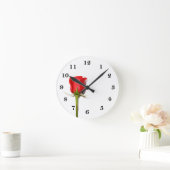 Red Rose Wall Clock Runde Wanduhr (Zuhause)