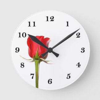 Red Rose Wall Clock Runde Wanduhr