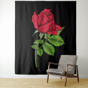 Red Rose Wandteppich