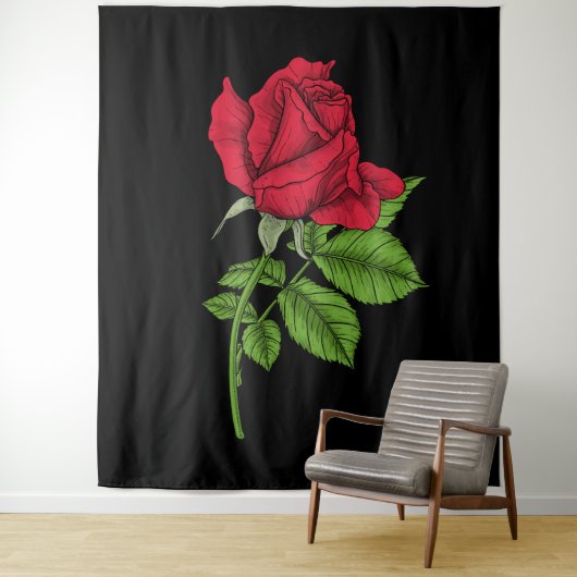 Red Rose Wandteppich (Beispiel)