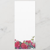 Red Rose Watercolor Wedding Menu Menükarte (Rückseite)